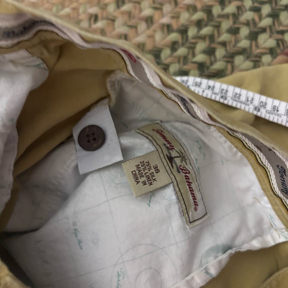 Tommy Bahama Men’s Shorts 36 Silk Linen Olive Green Casual Summer Flat Front - Picture 12 of 13